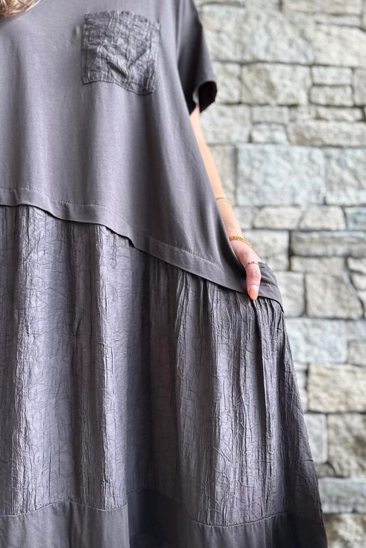 Tasha Damask T Shirt Maxi Dress Chocolate